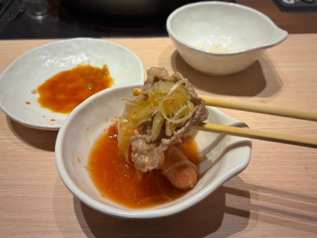 黒毛牛でゆず葱を巻いたもの